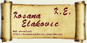 Kosana Elaković vizit kartica